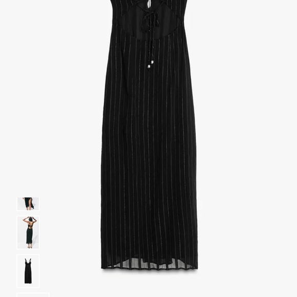 Zara Elegant Black Midi Dress with Slit - Picture 7 of 12